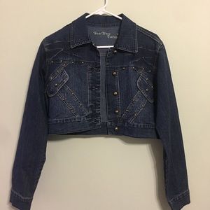 Dark Wash Crop Jean Jacket